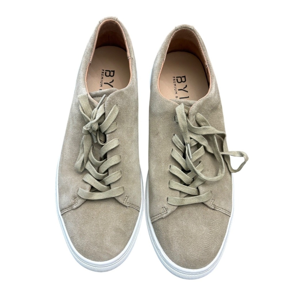 BYLT Lux Low Suede Sneakers Mens 10 Taupe Grey Casual Shoes Premium Basics‎